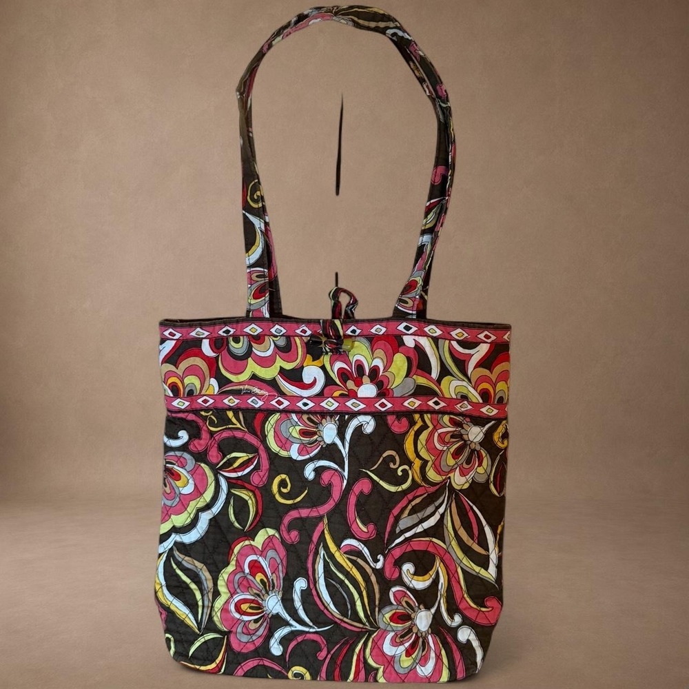Vera Bradley Puccini Retired Quilted Hobo Tote Bag Floral Paisley Y2K Colorful
